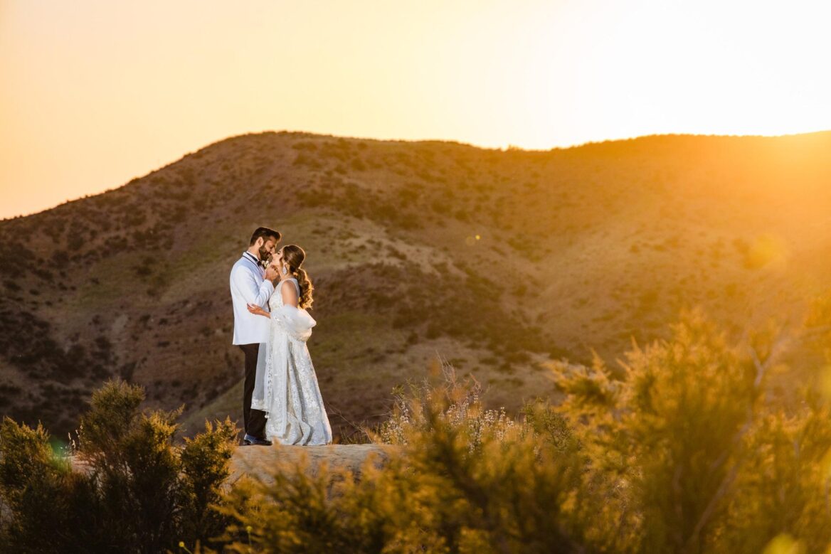 Romantic engagement photoshoot at sunset